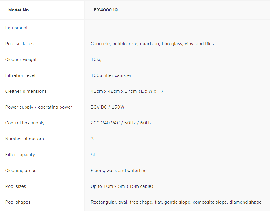 EvoluX EX4000 iQ - CALL FOR PRICING - WA Pool Warehouse Your pool store