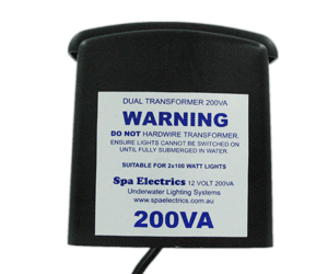 Spa Electrics Dual Halogen Light Transformer 12 Volt 200 Amp - WA Pool Warehouse Your pool store